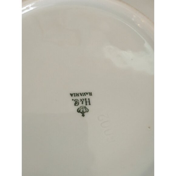 H&Co Bavaria Hand-Painted Porcelain Plate Blue Floral Forget me not Gold Accents - Picture 4 of 5